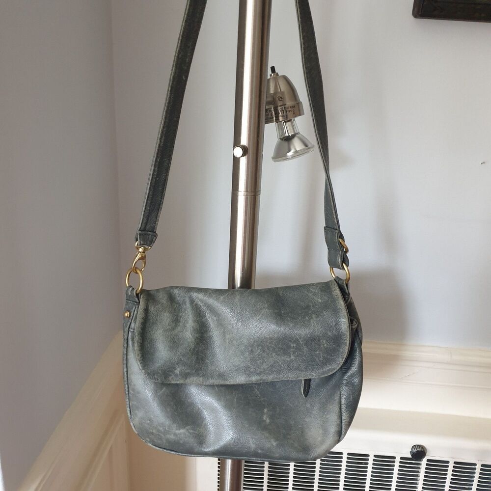 SAS Portrait Collection Crossbody Bag Pebbled Distressed Leather Made In USA